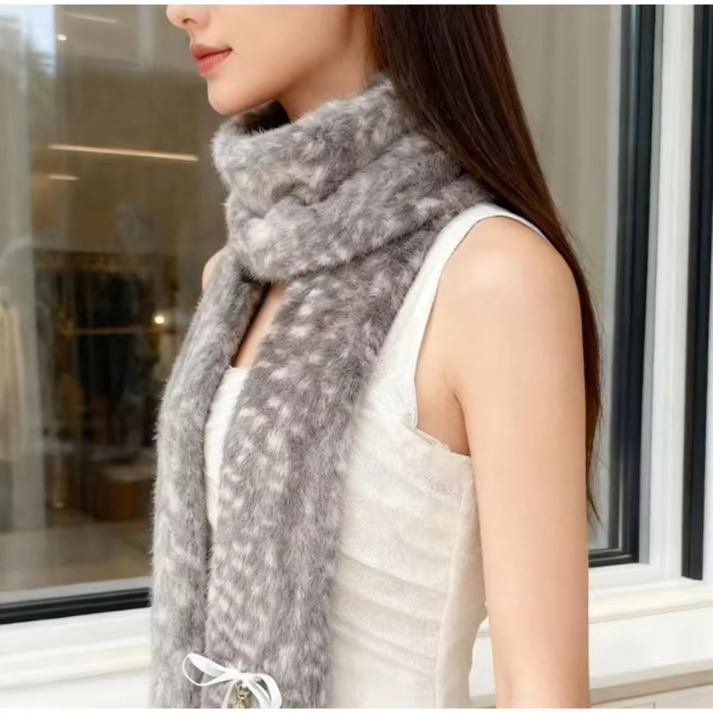 Cute Deer Print Scarf Winter W - Earmuffs Foldable ulasan dan harga