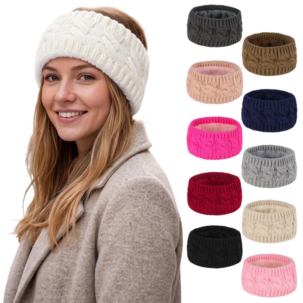Winter Knitted Headband for Wo - Fleece Ear Warmer Band ulasan dan harga
