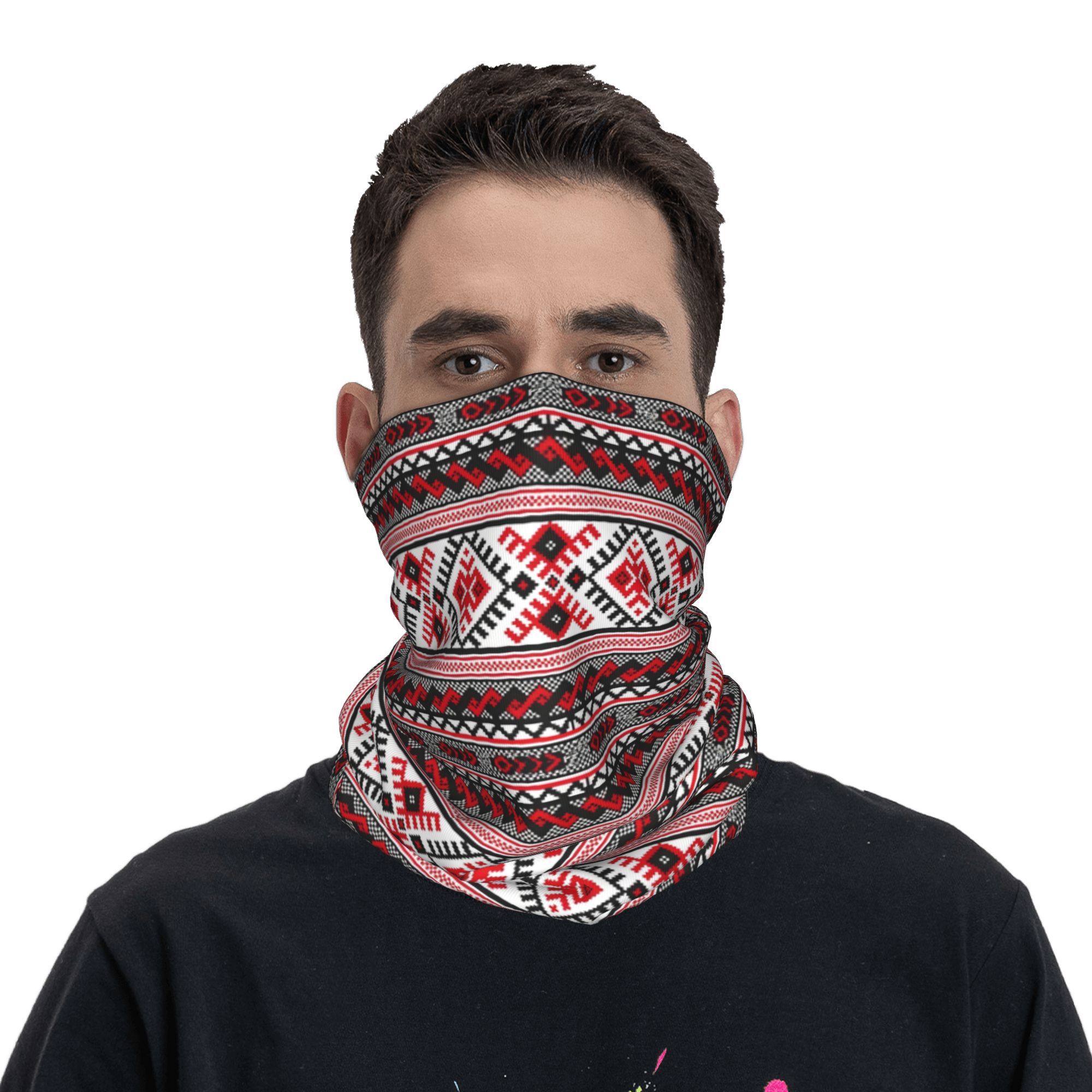 Custom Ukrainian Vyshyvanka Em - Neck Gaiter Fleece ulasan dan harga