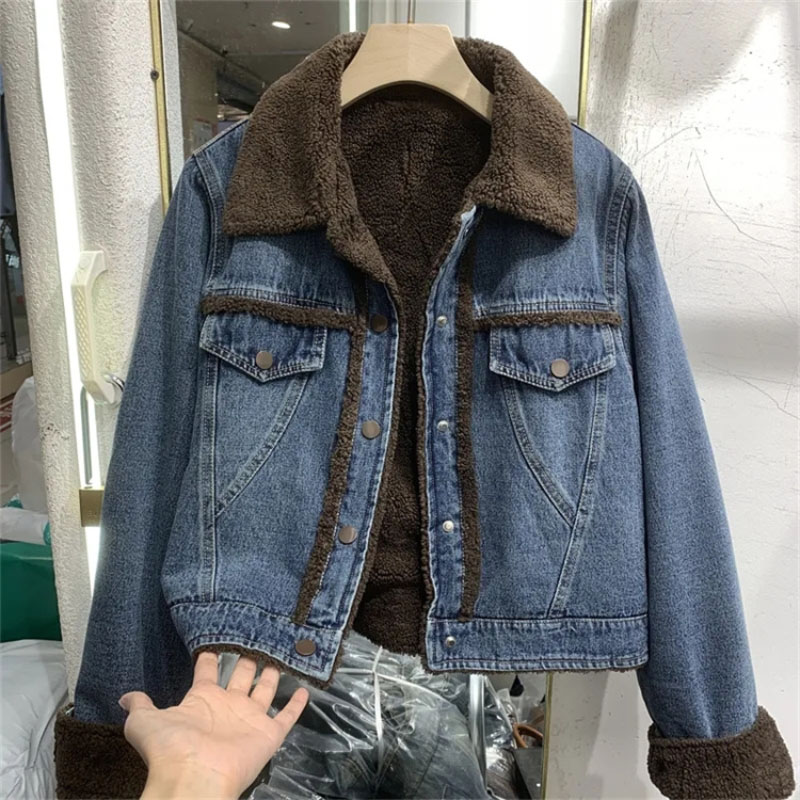 Thickened Denim Winter Coat Co - Down Jacket Packable ulasan dan harga