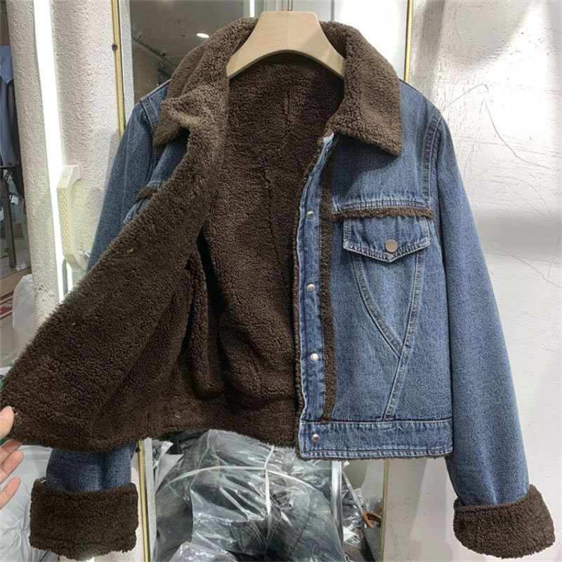 Thickened Denim Winter Coat Co - Down Jacket Packable ulasan dan harga